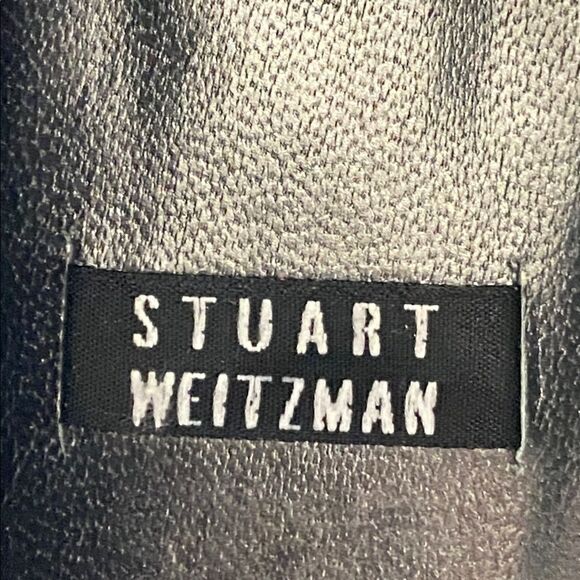 Stuart Weitzman Black Stretch Fabric Pumps Block Heel Sz 8 Office Core Party - Picture 5 of 9